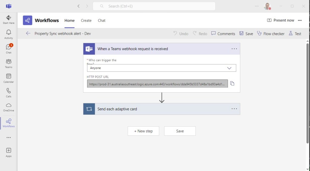 “When a Teams webhook request is received” not working from C# ...